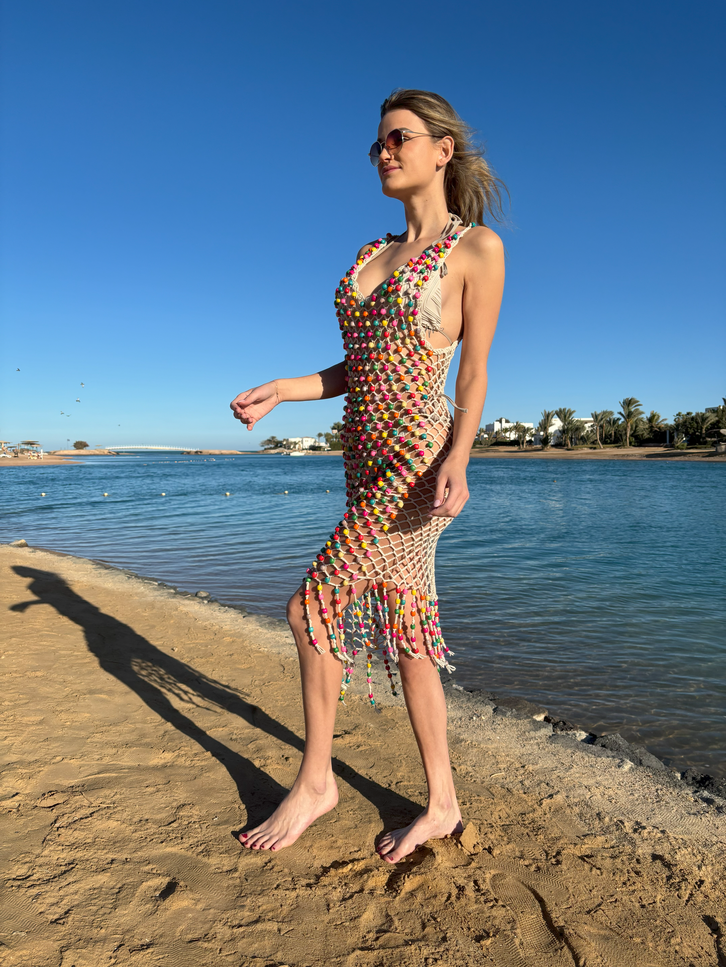 Jewel Net Beach Dress Handmade Crochet
