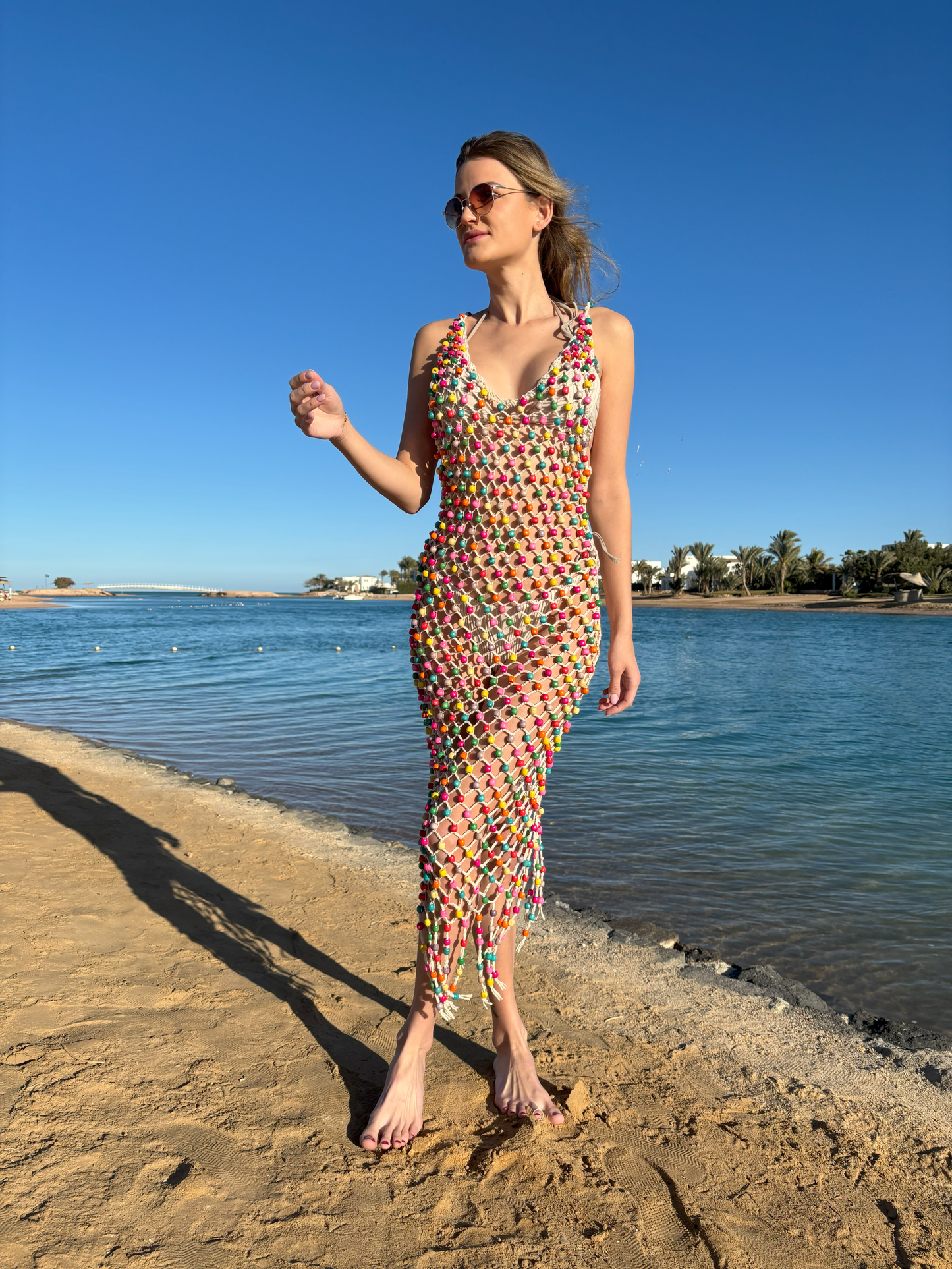 Jewel Net Beach Dress Handmade Crochet