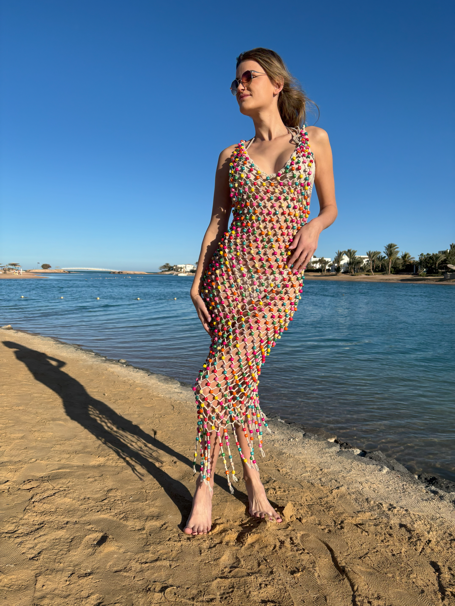 Jewel Net Beach Dress Handmade Crochet