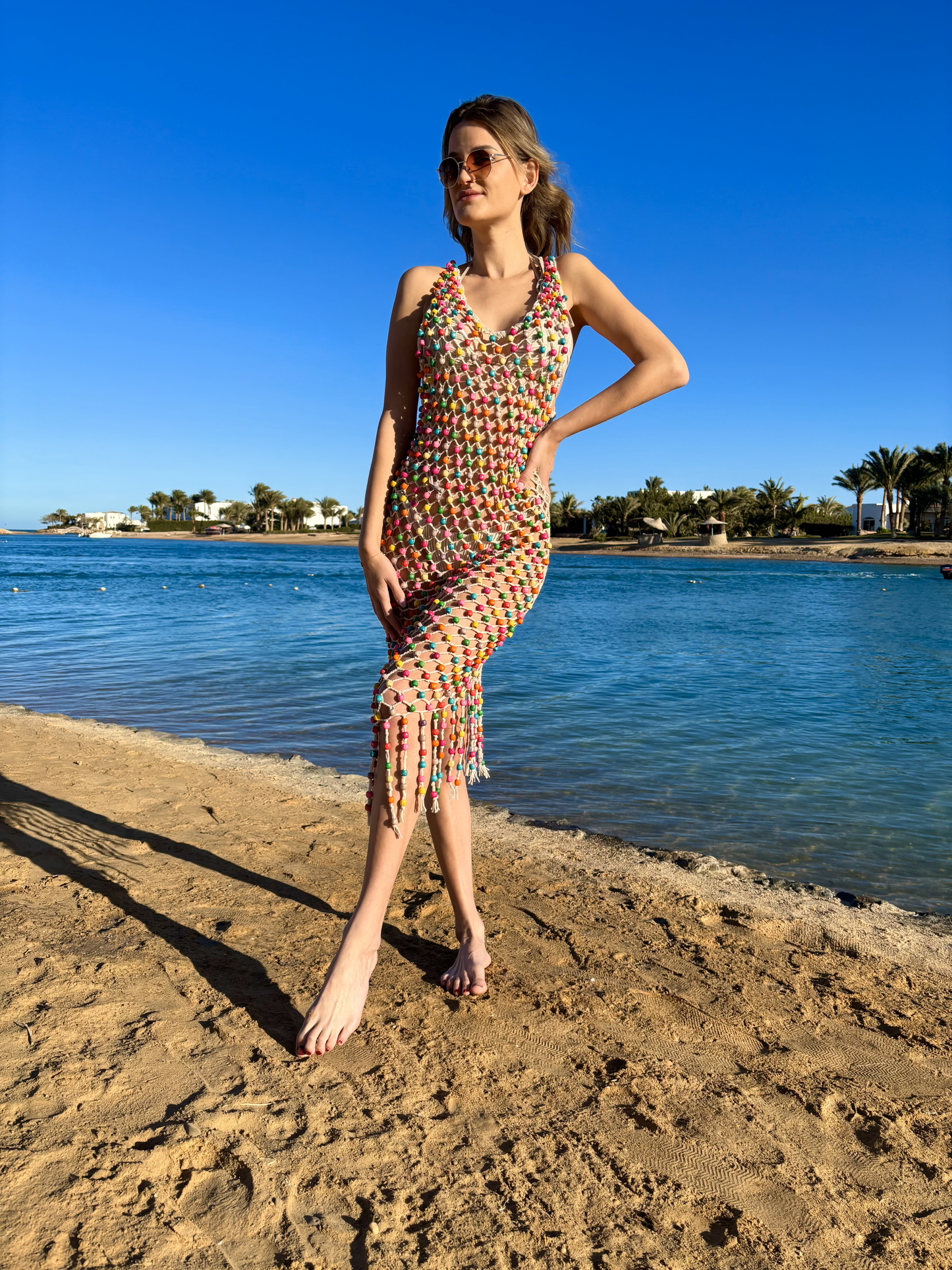 Jewel Net Beach Dress Handmade Crochet