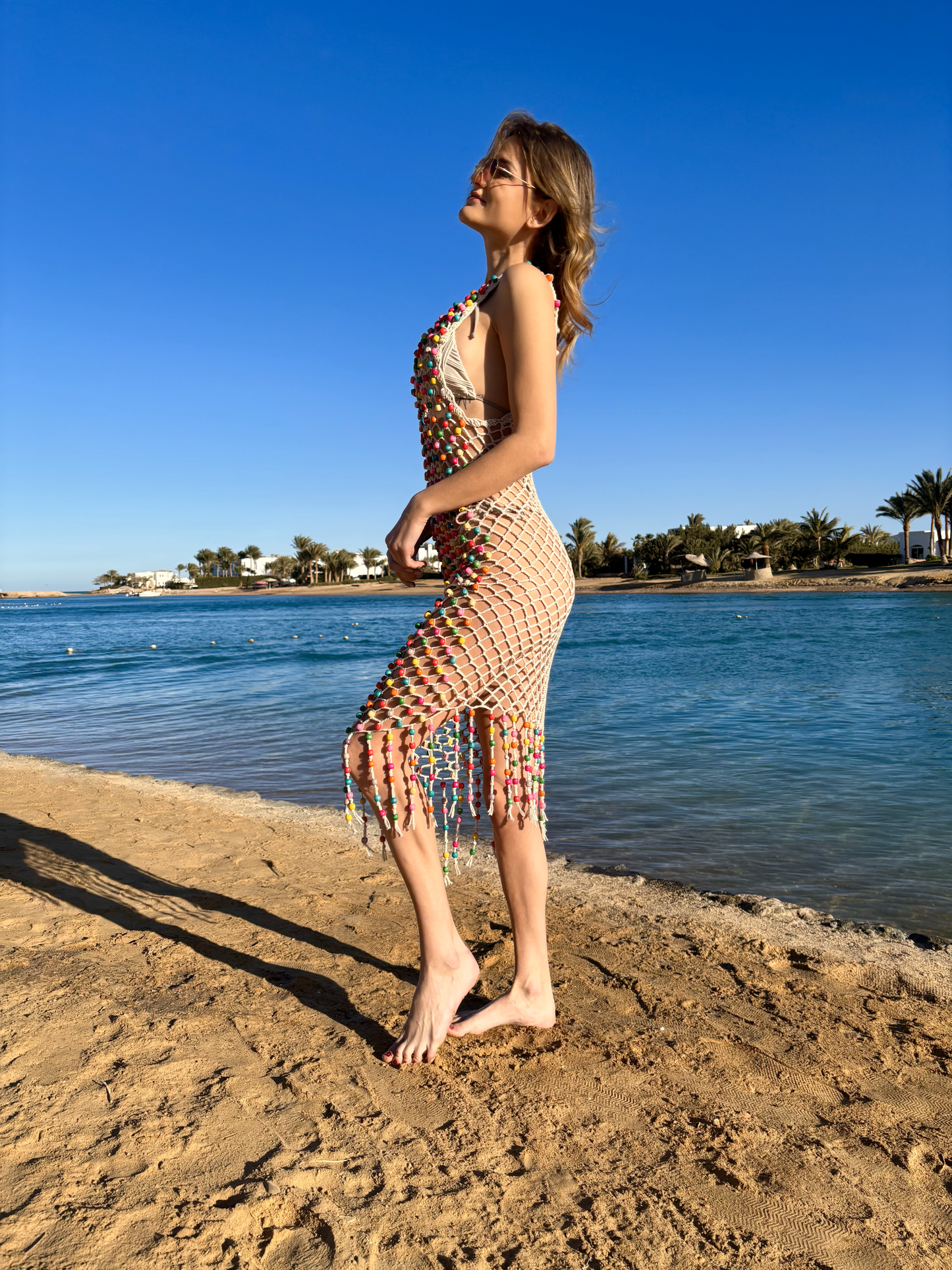 Jewel Net Beach Dress Handmade Crochet