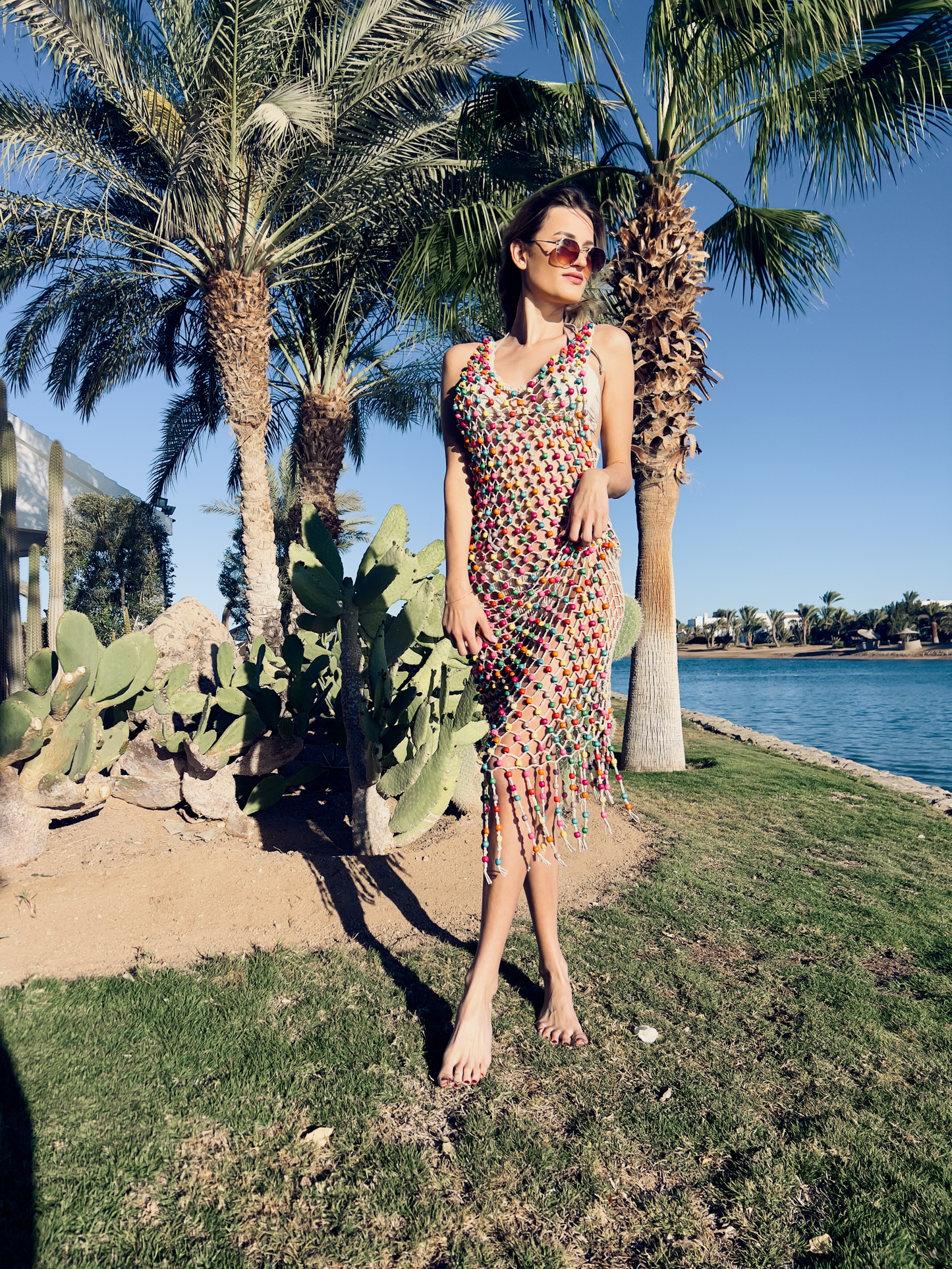 Jewel Net Beach Dress Handmade Crochet