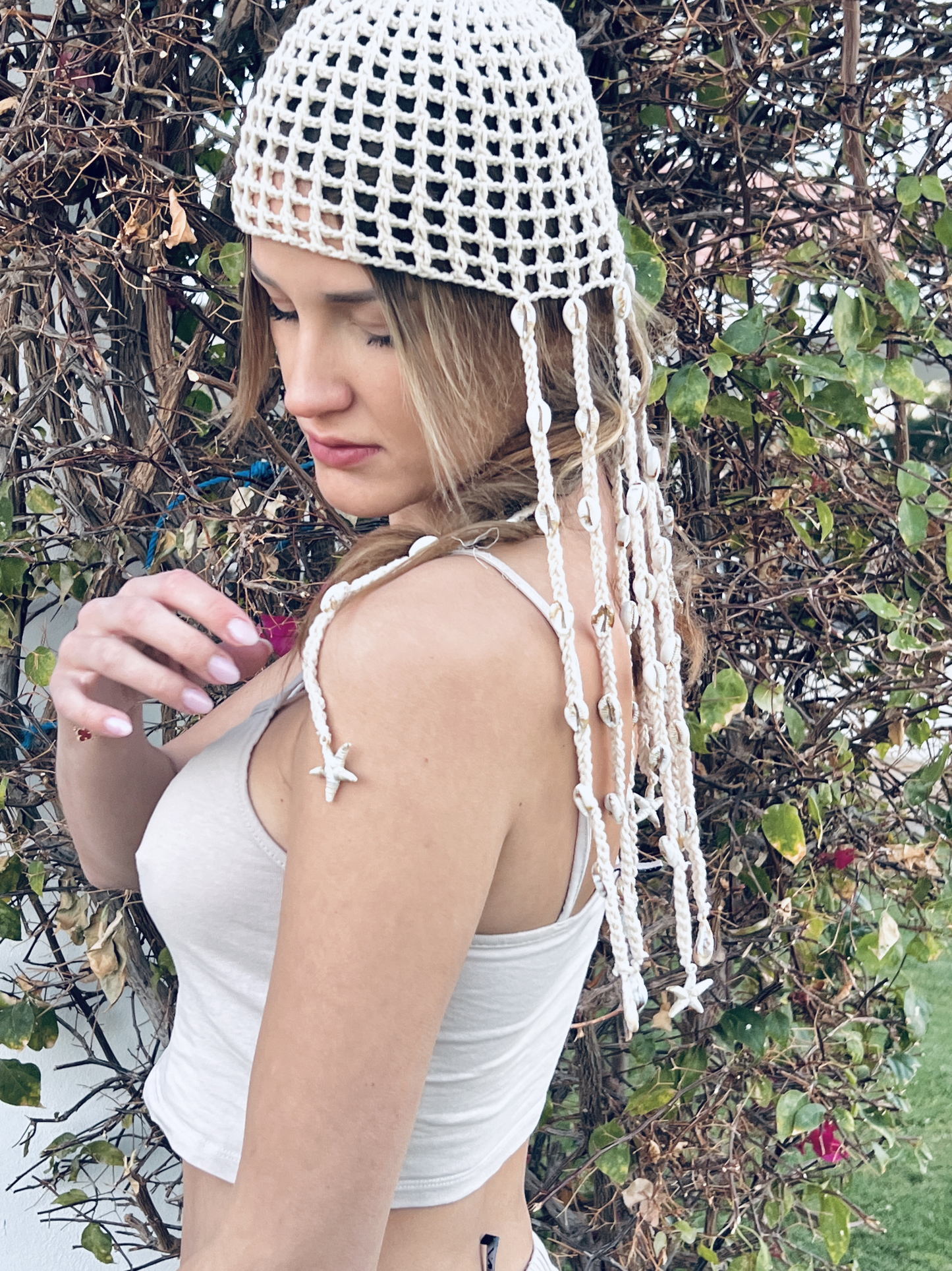 Crochet headpiece shells