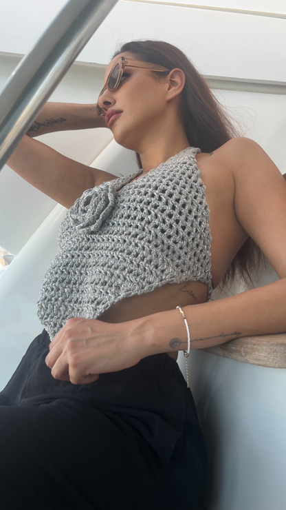 Crochet flower top