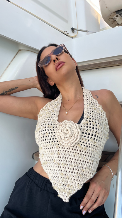 Crochet flower top