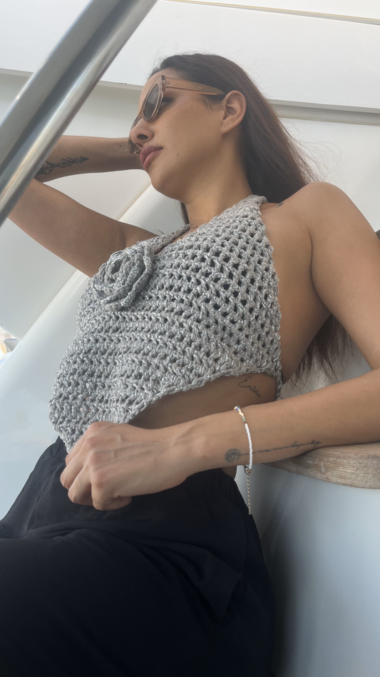 Crochet flower top