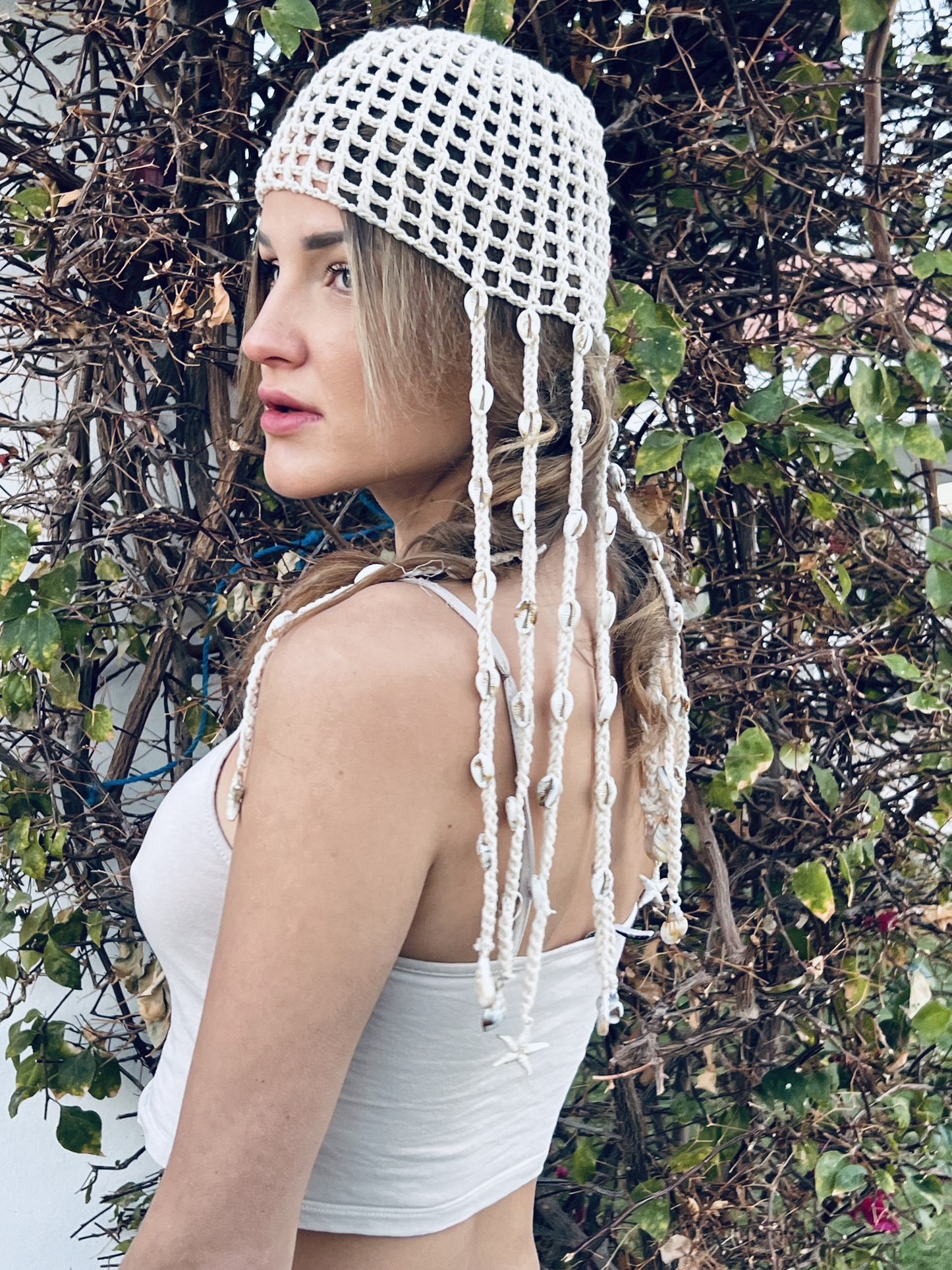Crochet headpiece shells