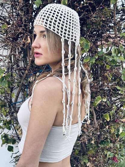 Crochet headpiece shells