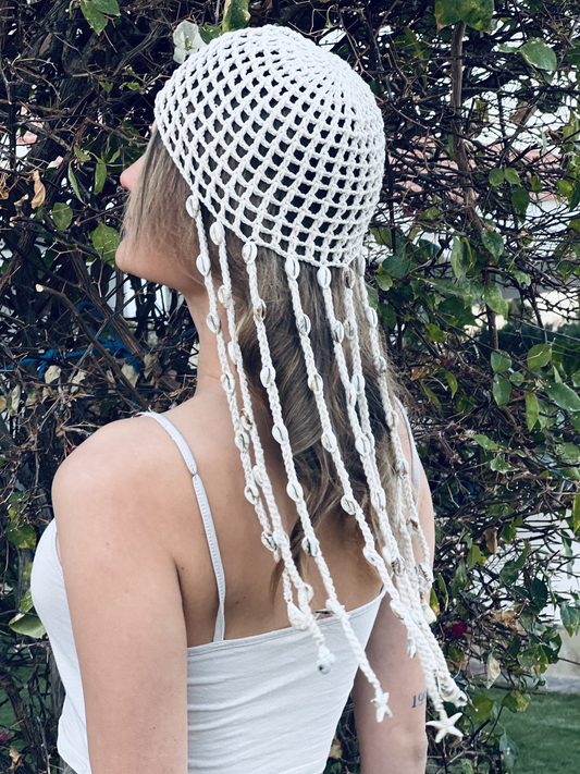 Crochet headpiece shells