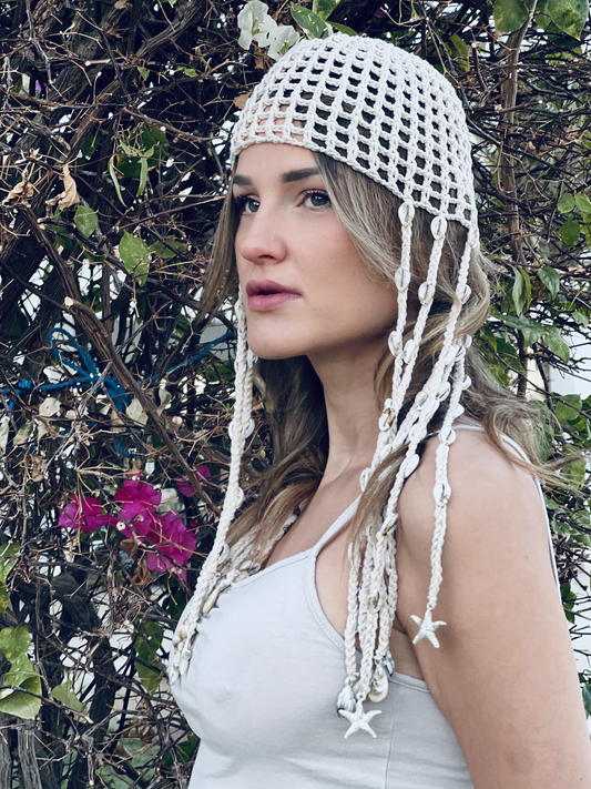 Crochet headpiece shells