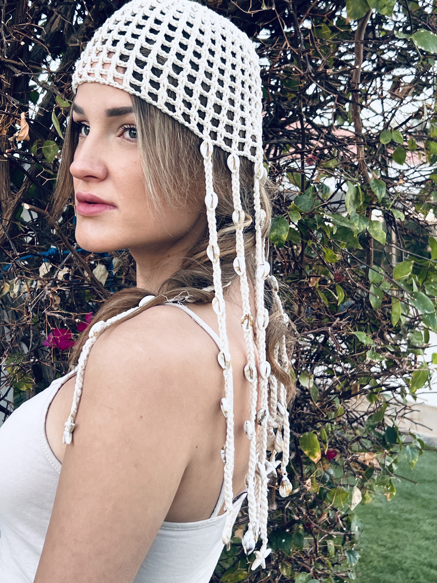 Crochet headpiece shells