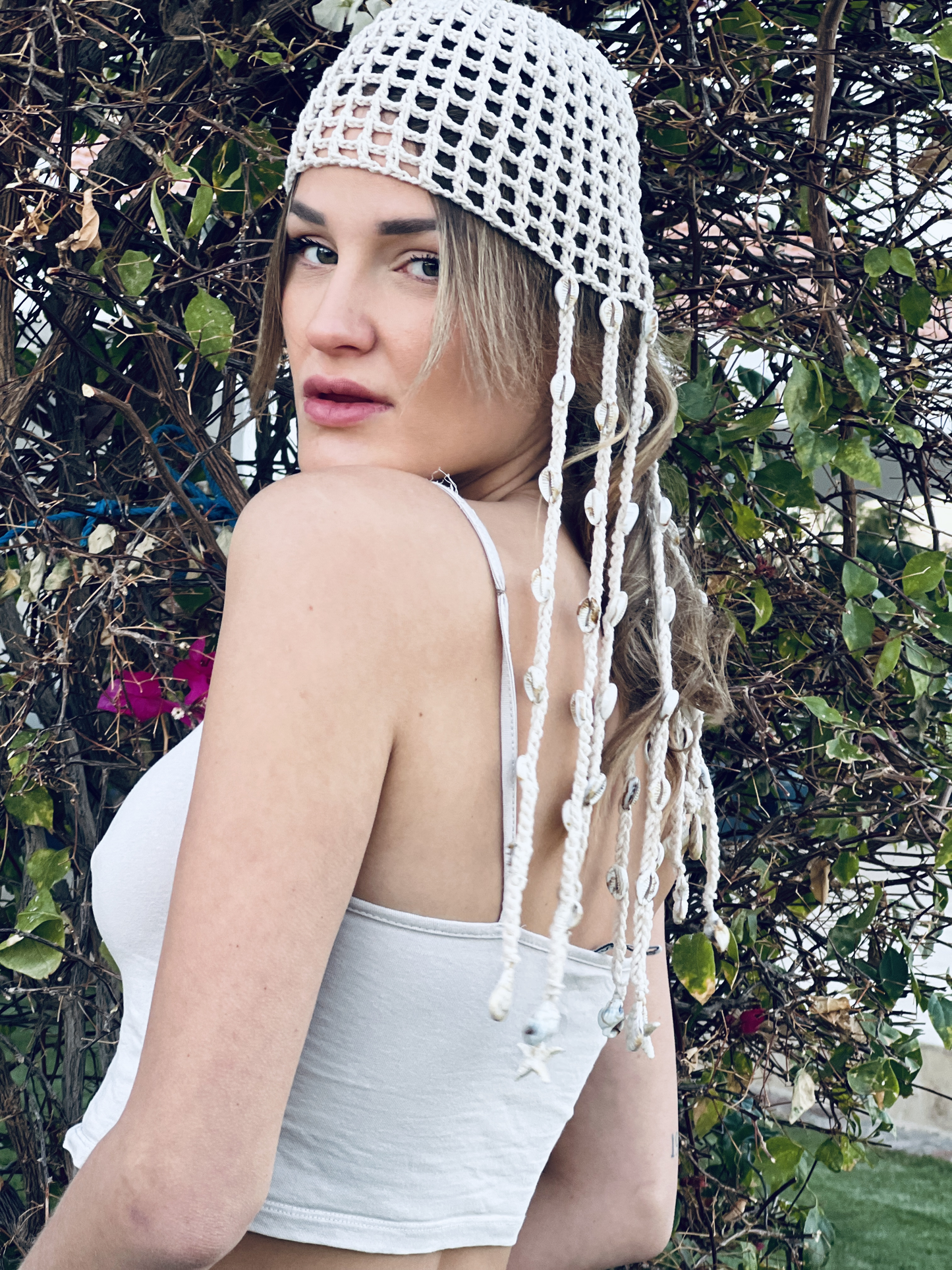 Crochet headpiece shells