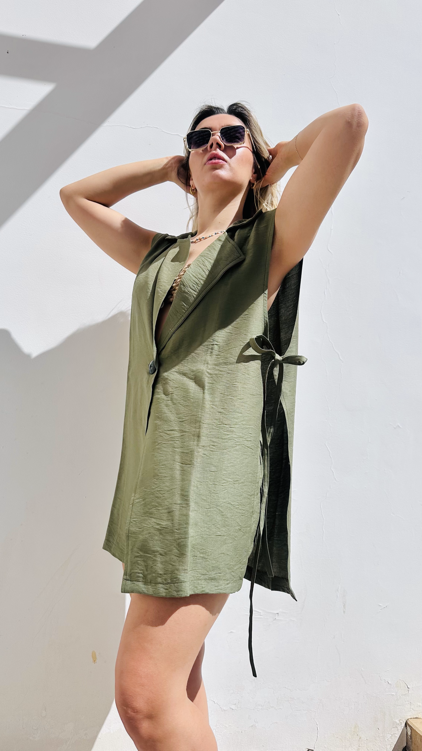 Linen set vest and shorts